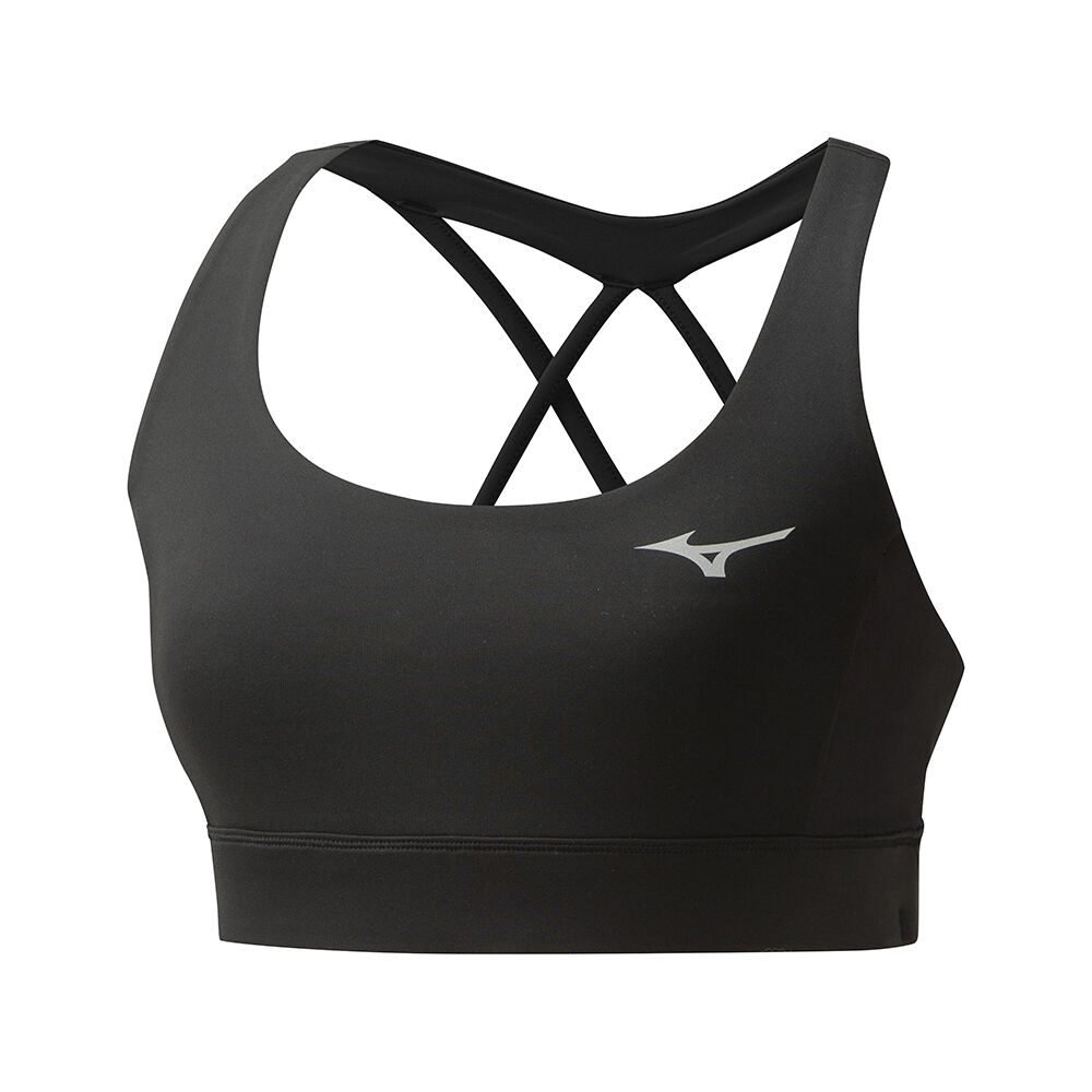 Womens Mizuno Style Running Sports Bra Black Philippines (IZXFNM528)